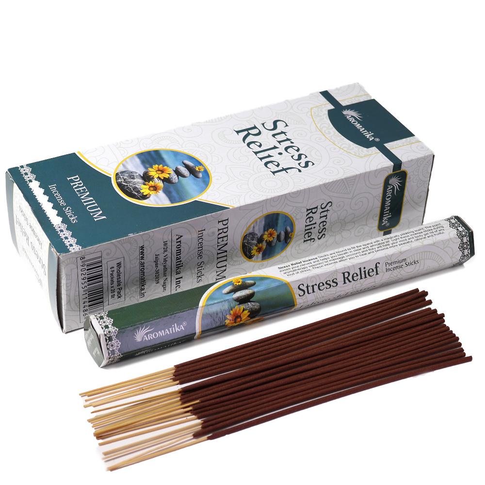 ancient wisdom 6x Aromatika Charcoal Free Hex Incense - Stress Relief