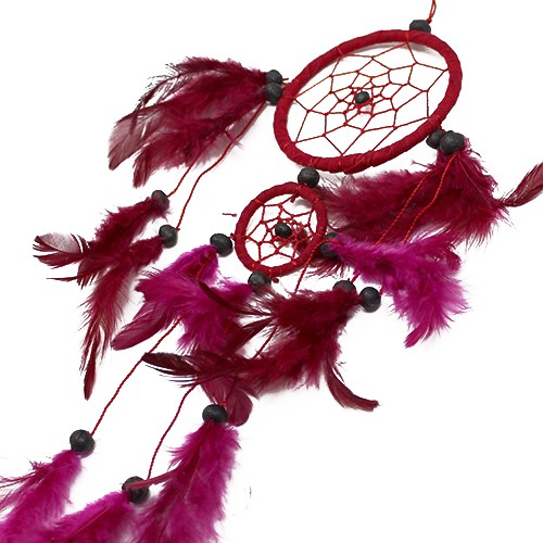 ancient wisdom 6x Bali Dreamcatchers - Medium Round - Black/White/Red