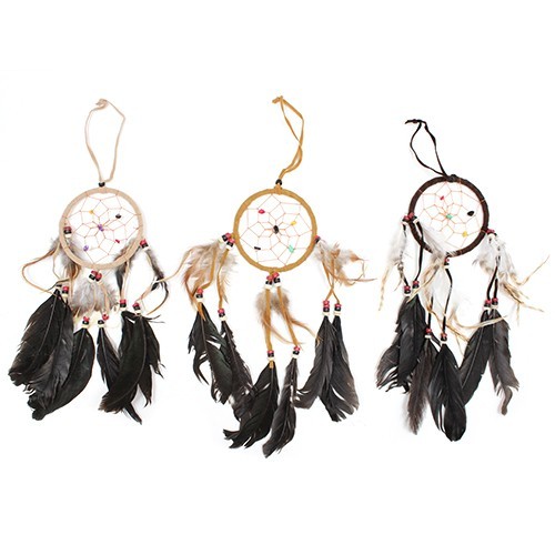 Ancient Wisdom 6x Bali Dreamcatchers - Medium Round - Cream/Coffee/Choc