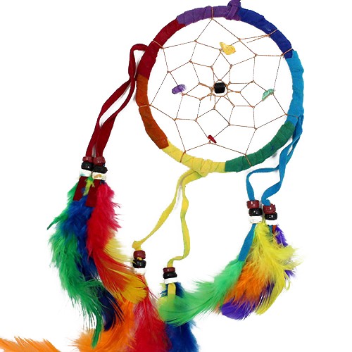 ancient wisdom 6x Bali Dreamcatchers - Medium Round - Rainbow