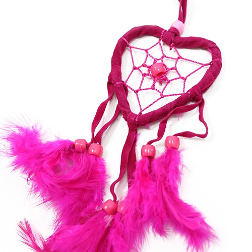 ancient wisdom 6x Bali Dreamcatchers - Small Heart - Turq/Pink/Purp