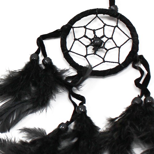 ancient wisdom 6x Bali Dreamcatchers - Small Round - Black/White/Red