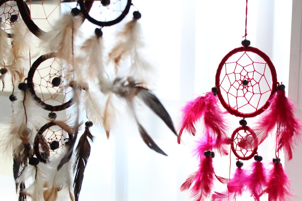 Ancient Wisdom 6x Bali Dreamcatchers - Small Round - Turq/Pink/Purp