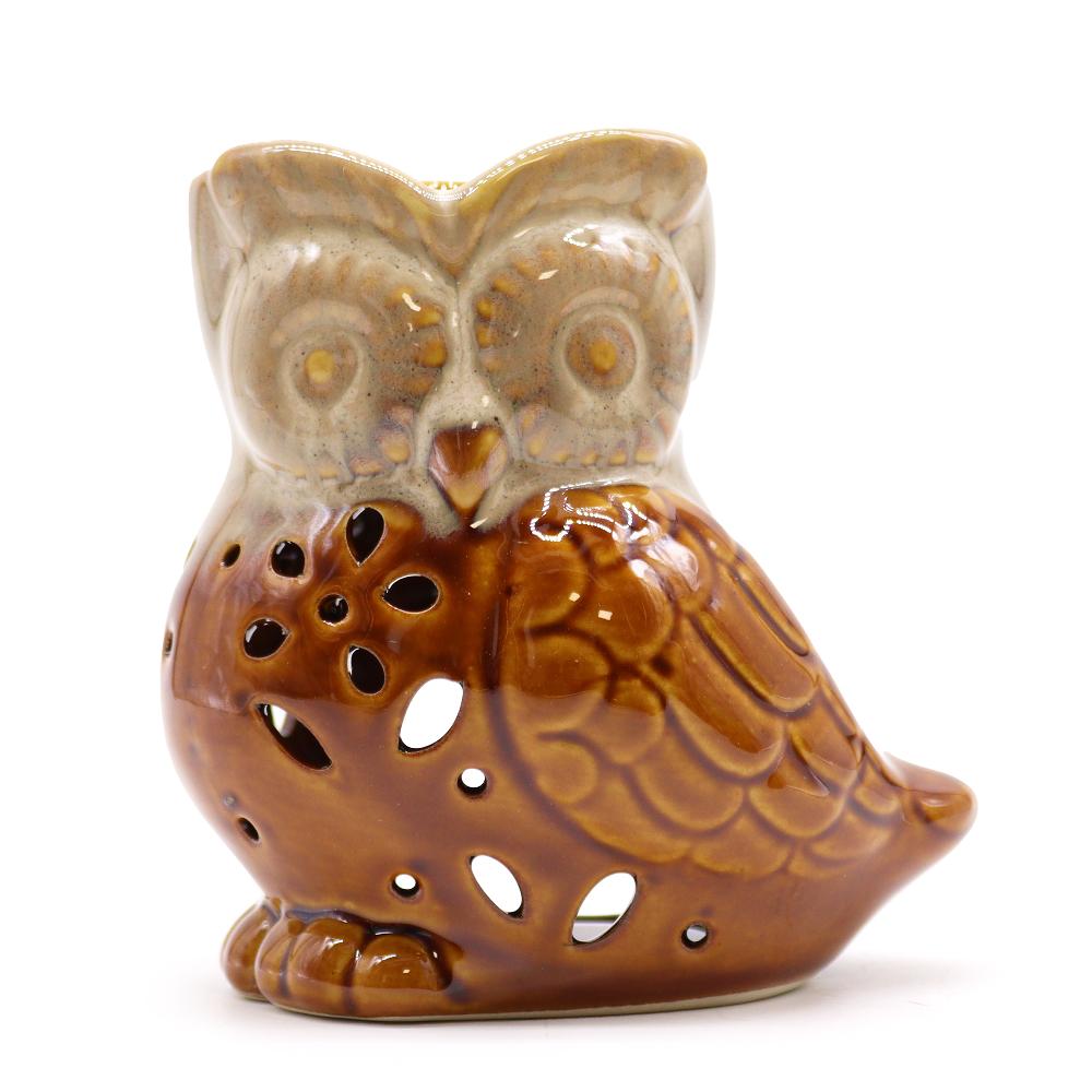 ancient wisdom 6x Classic Rustic Oil Burner - Owl Side-on (assorted)