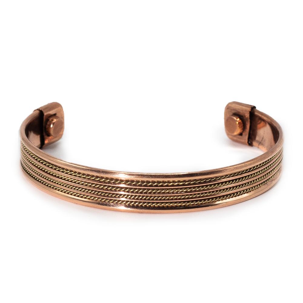 ancient wisdom 6x Copper Banded Pattern Bracelets with Magnets (assorted)