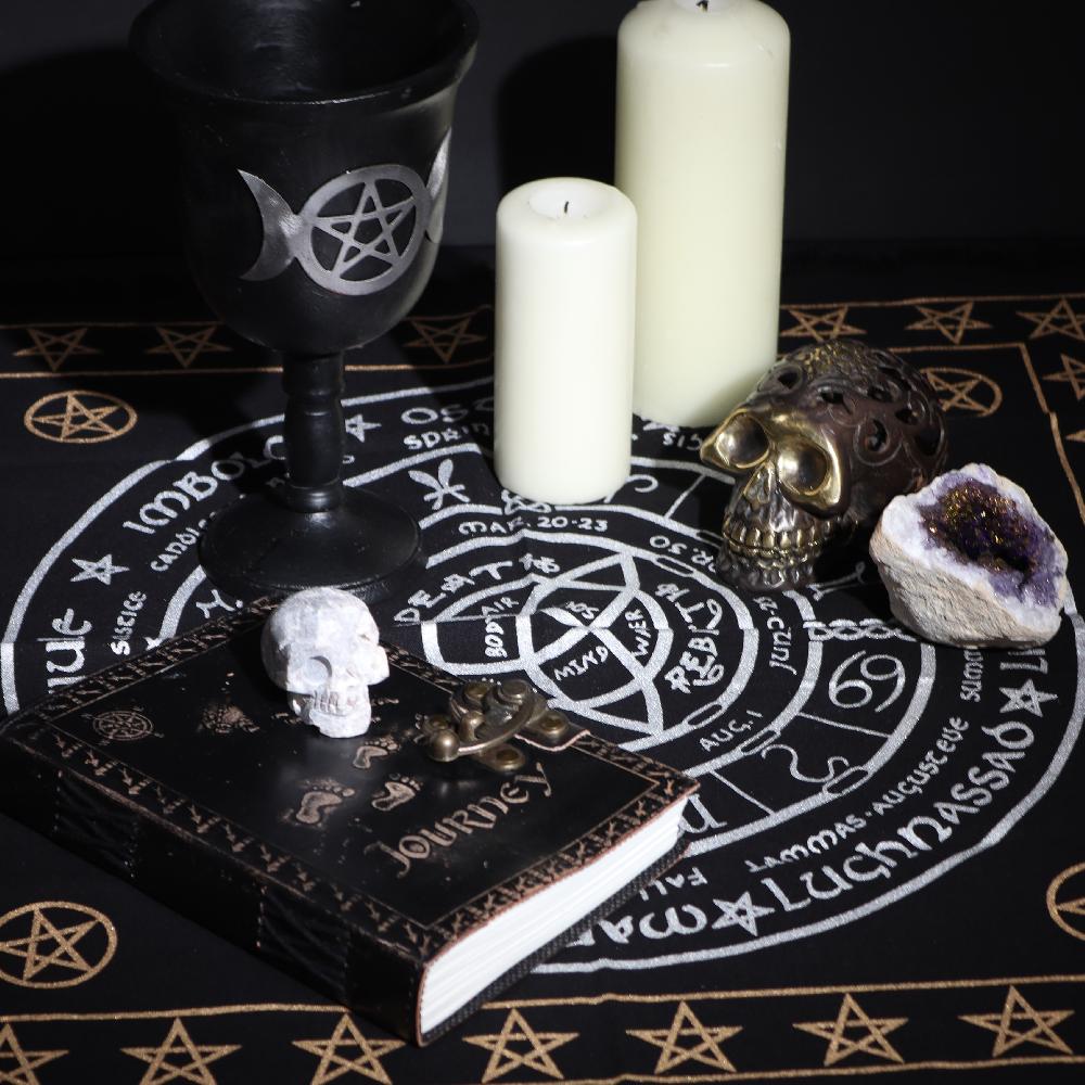 Ancient Wisdom 6x Esoteric Fringed Altar Cloth - Life Death Rebirth