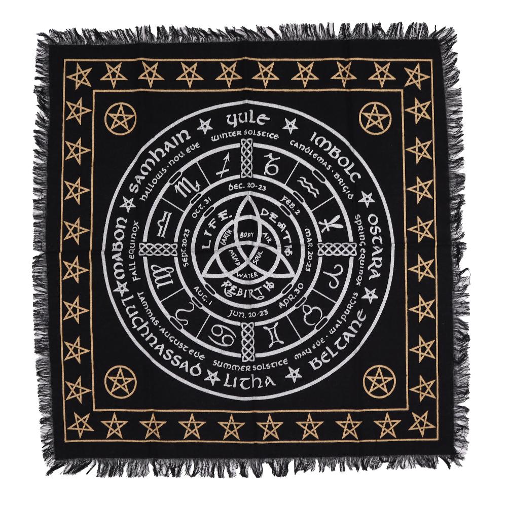 ancient wisdom 6x Esoteric Fringed Altar Cloth - Life Death Rebirth