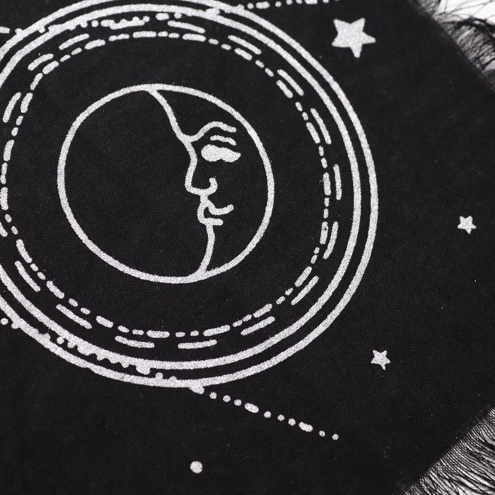 Ancient Wisdom 6x Esoteric Fringed Altar Cloth - Moon & Sun Chart