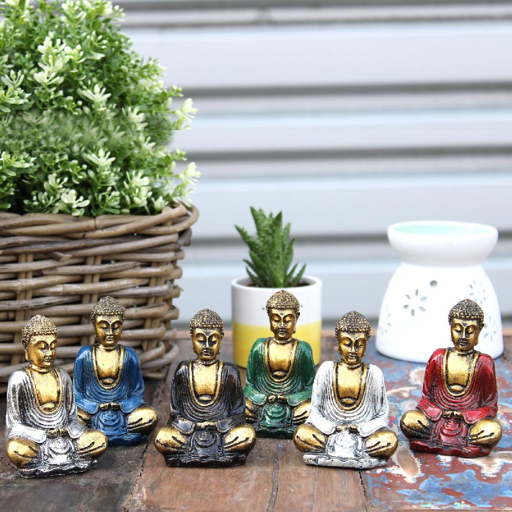Ancient Wisdom 6x Gold Mini Buddha (Assorted Colours)