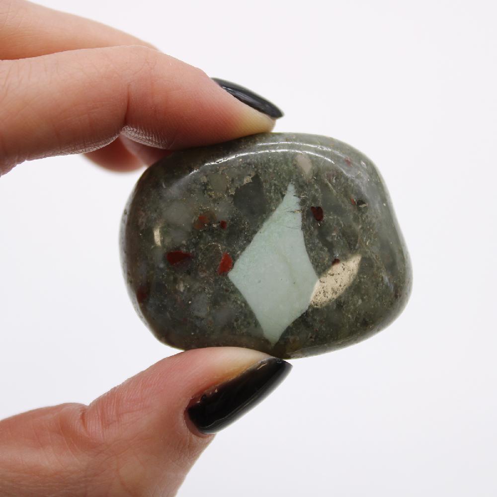 Ancient Wisdom 6x Large African Tumble Stone - Bloodstone - Sephtonite