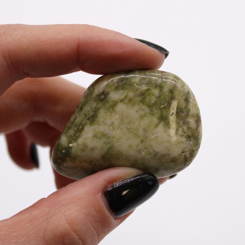 Ancient Wisdom 6x Large African Tumble Stone - Epidote Snowflake