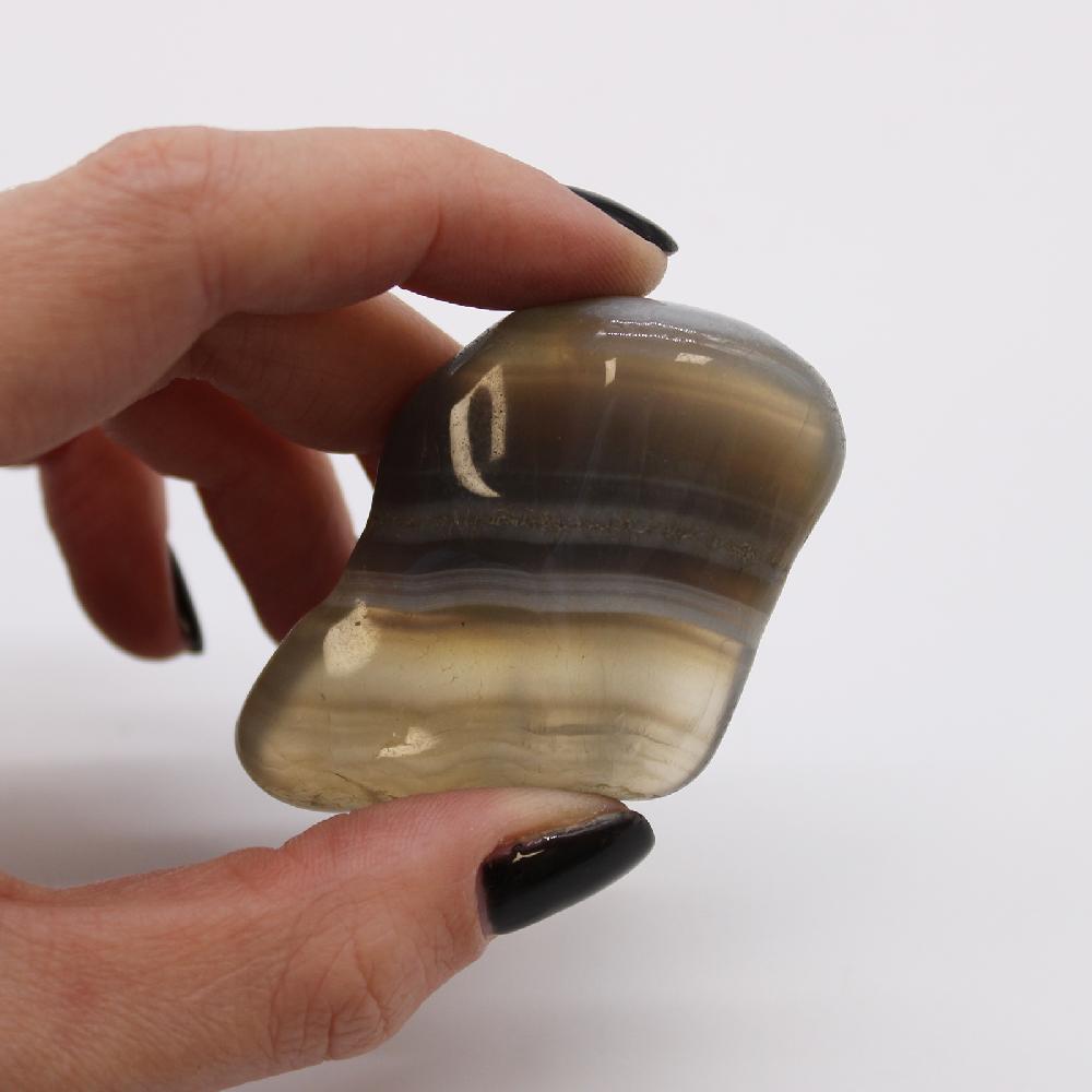 Ancient Wisdom 6x Large African Tumble Stone - Grey Agate - Botswana