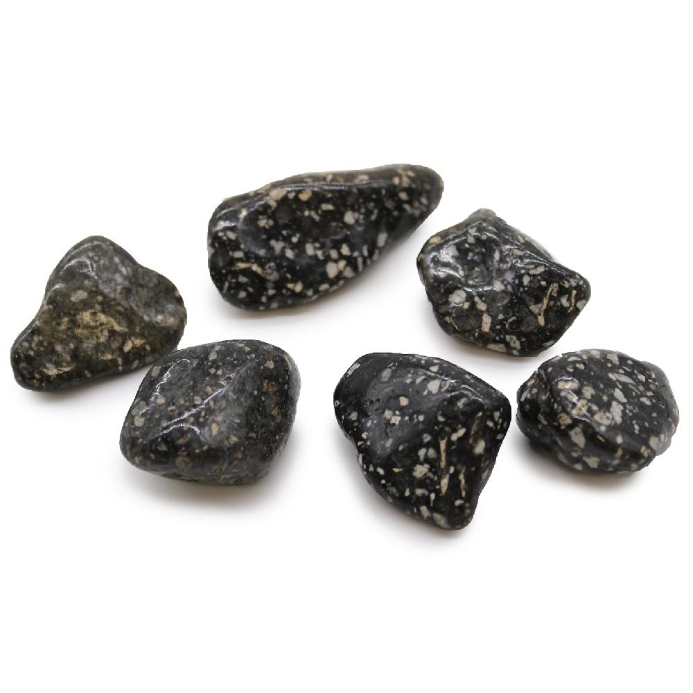 ancient wisdom 6x Large African Tumble Stone - Guinea Fowl Large