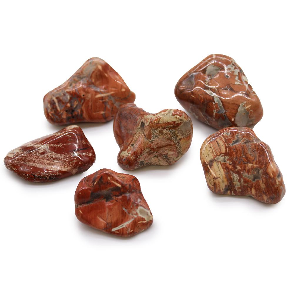 ancient wisdom 6x Large African Tumble Stone - Light Jasper - Brecciated