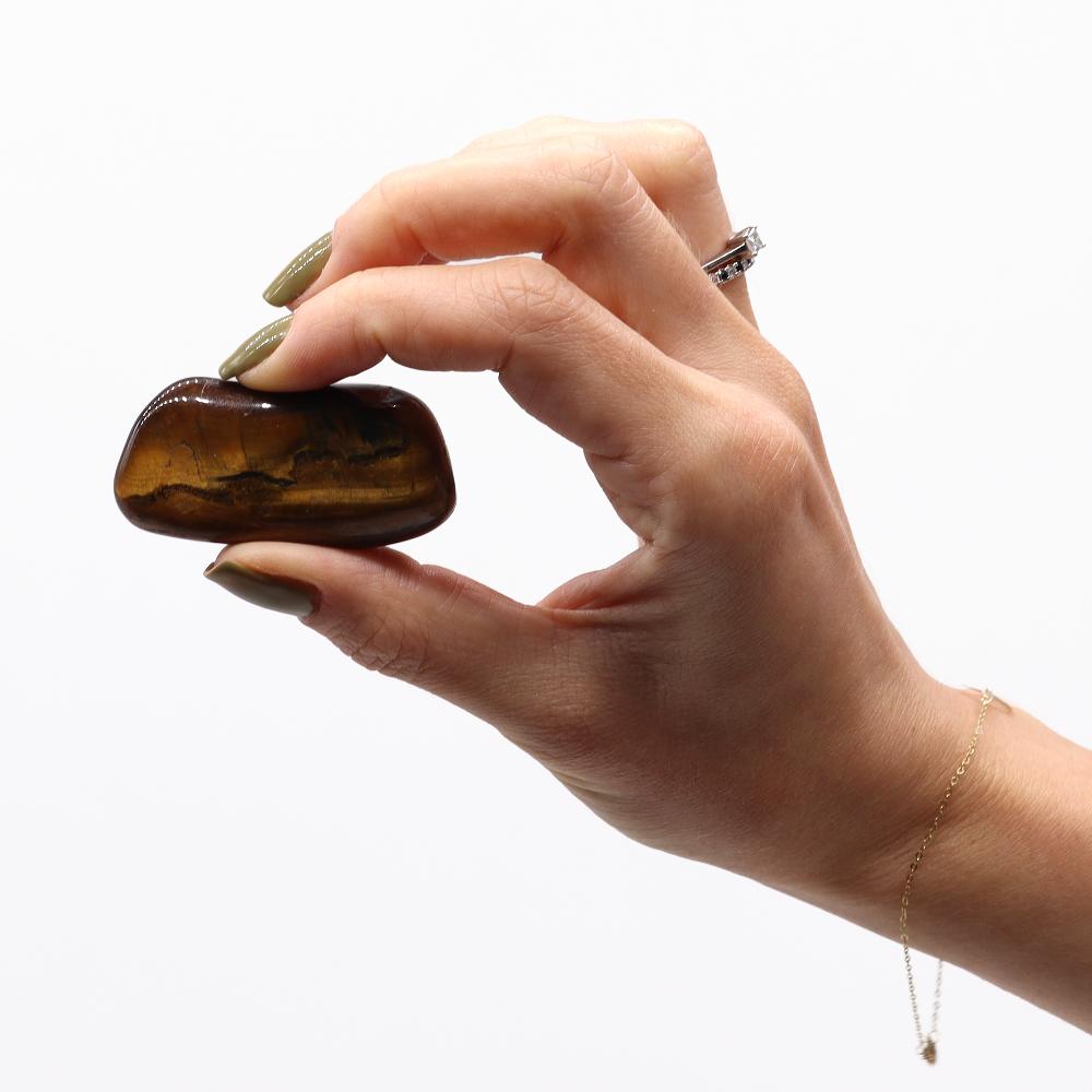Ancient Wisdom 6x Large African Tumble Stone - Tiger's Eye - Golden
