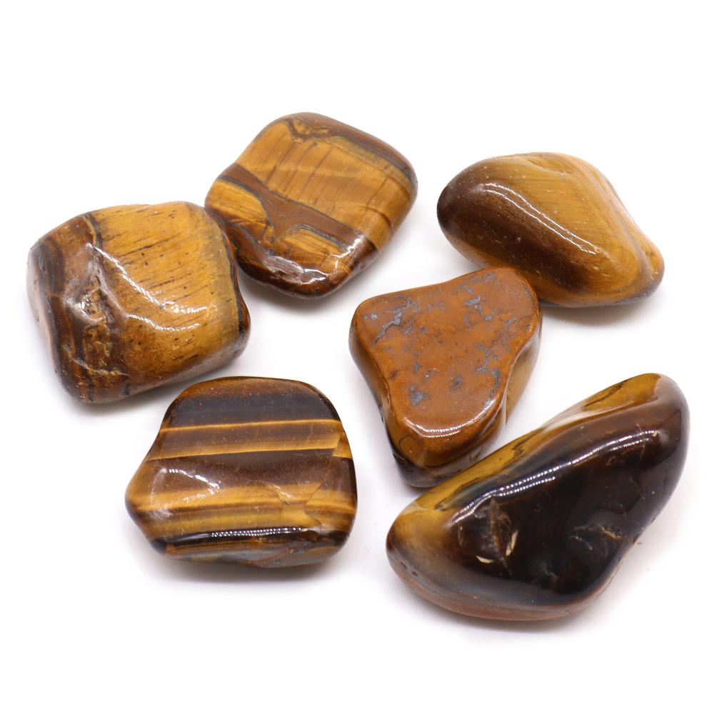 ancient wisdom 6x Large African Tumble Stone - Tiger's Eye - Golden
