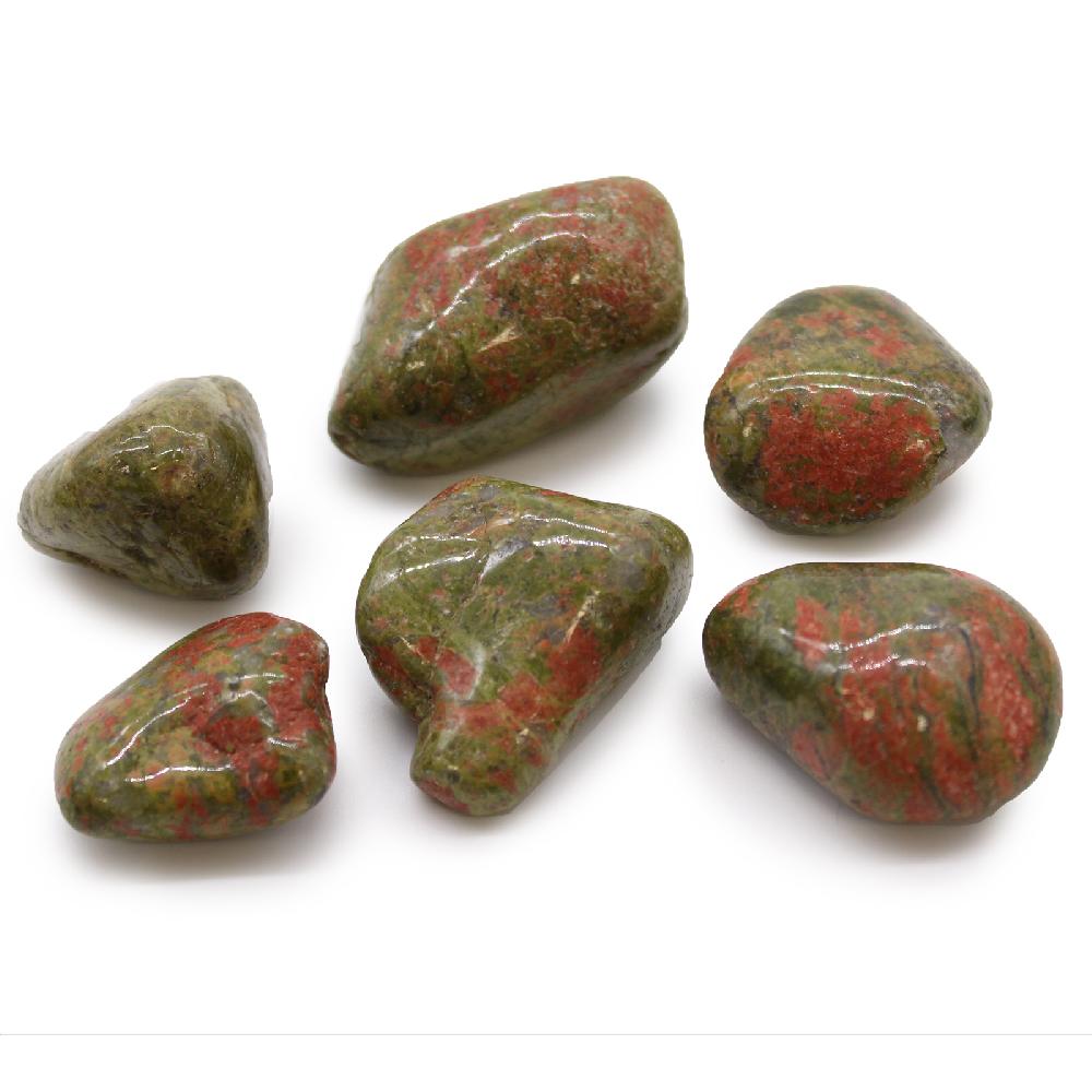 ancient wisdom 6x Large African Tumble Stone - Unakite