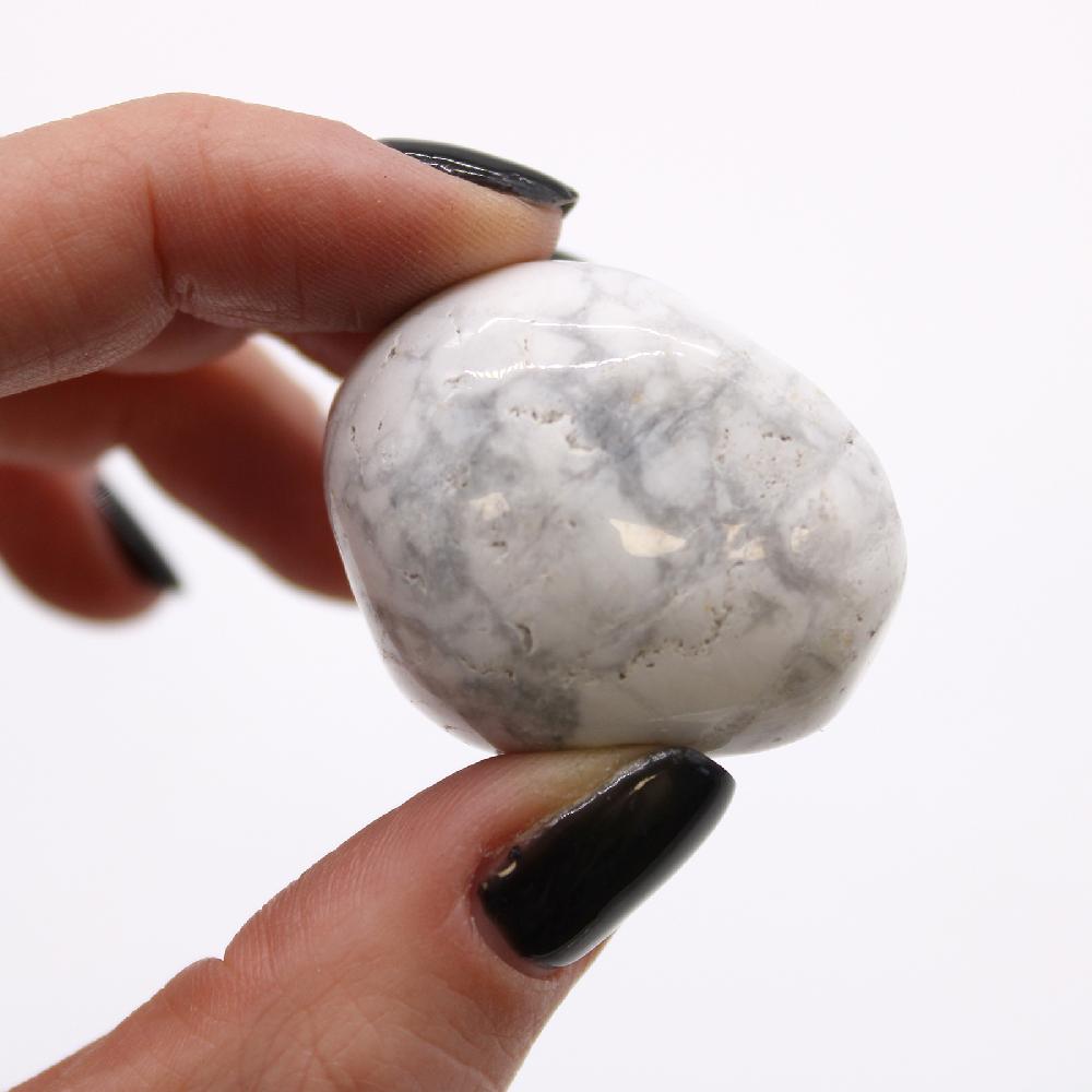 Ancient Wisdom 6x Large African Tumble Stone - White Howlite - Magnesite