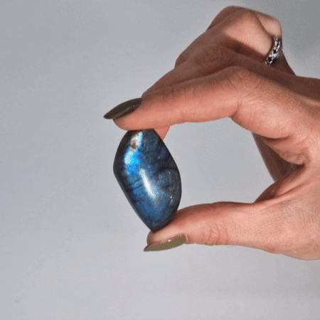 Ancient Wisdom 6x Madagascar Labradorite Leaf Stones (approx 15-20gms 45-55mm)