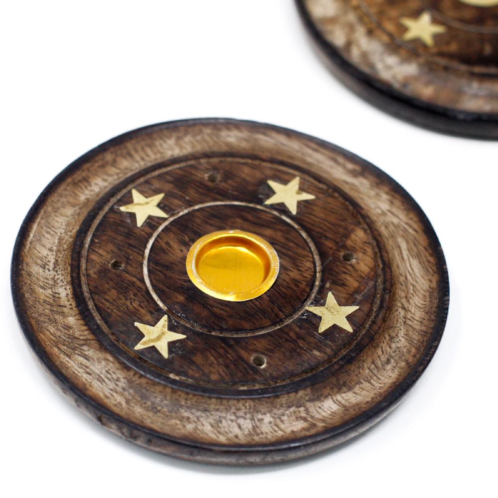 Ancient Wisdom 6x Mango Wood Disc 10cm (Cone & Incense)