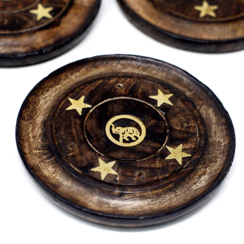 Ancient Wisdom 6x Mango Wood Disc 10cm (Cone & Incense)