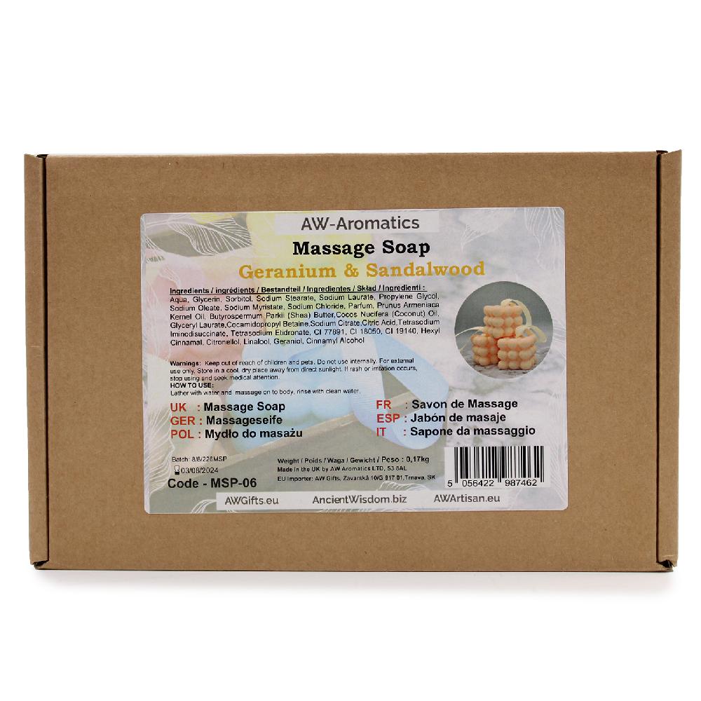 Ancient Wisdom 6x Massage Soaps - Geranium & Sandalwood