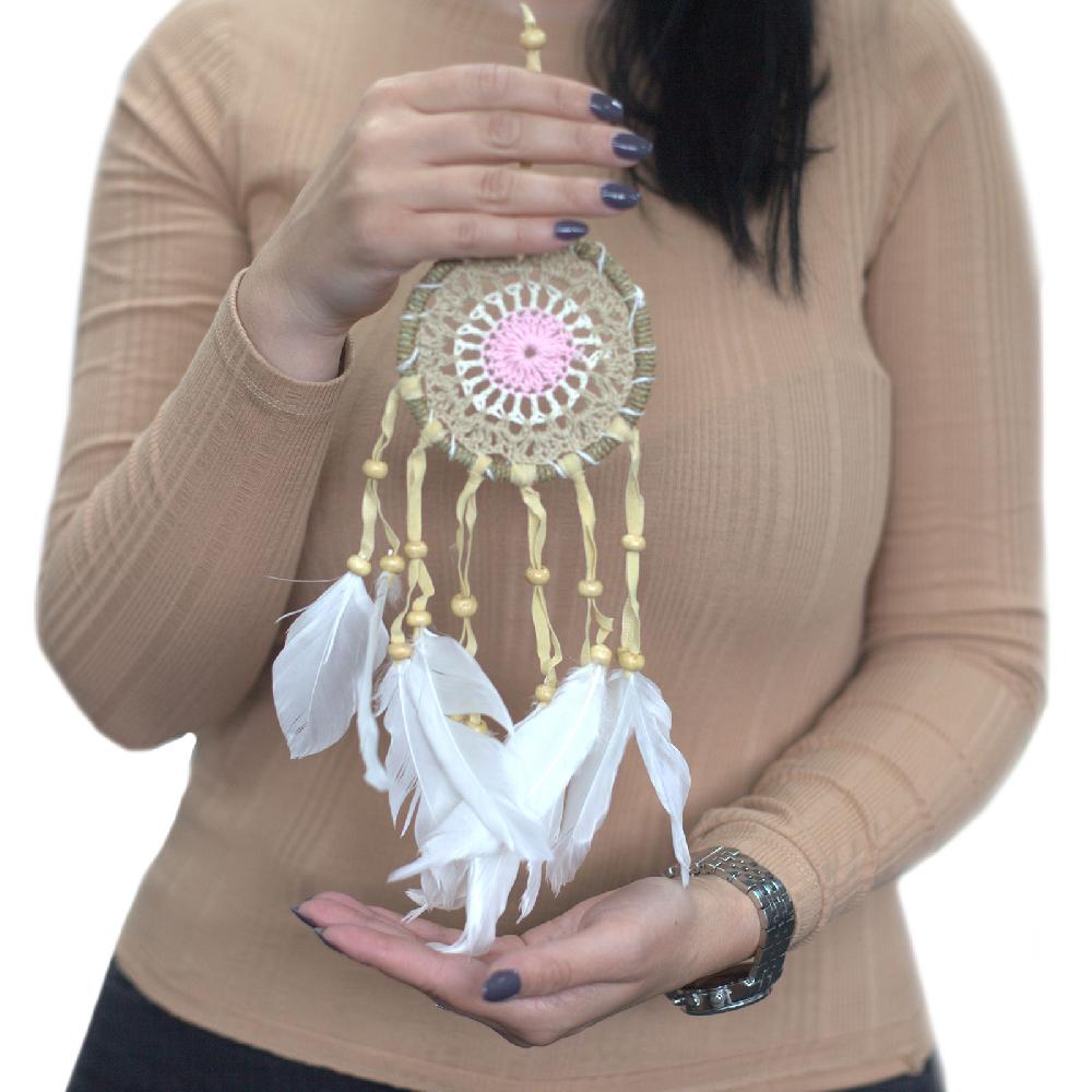 Ancient Wisdom 6x Pastel Blue Macramé Dream Catcher 9cm (asst Colours)