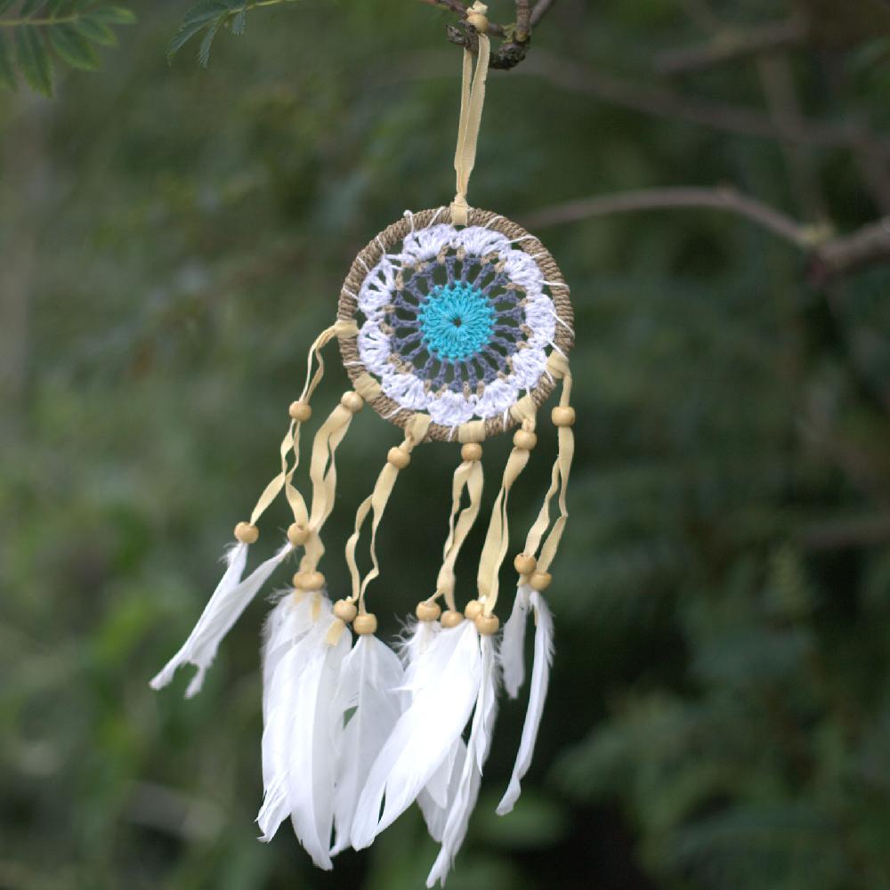 ancient wisdom 6x Pastel Blue Macramé Dream Catcher 9cm (asst colours)