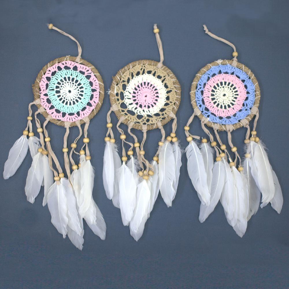 Ancient Wisdom 6x Pastel Pink Macramé Dream Catcher 12cm (asst Colours)
