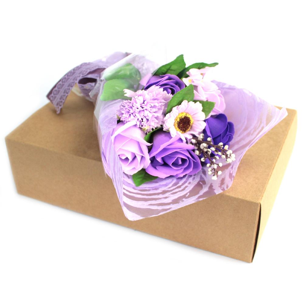 ancient wisdom 6x Purple Boxed Hand Soap Flower Bouquet - Special