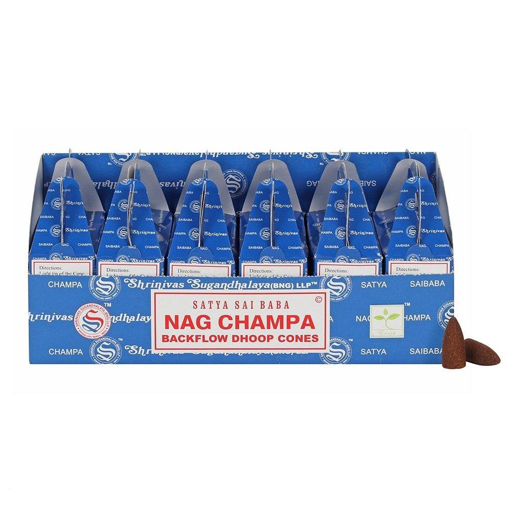 ancient wisdom 6x Satya Backflow Dhoop Cones - Nag Champa (24pcs)