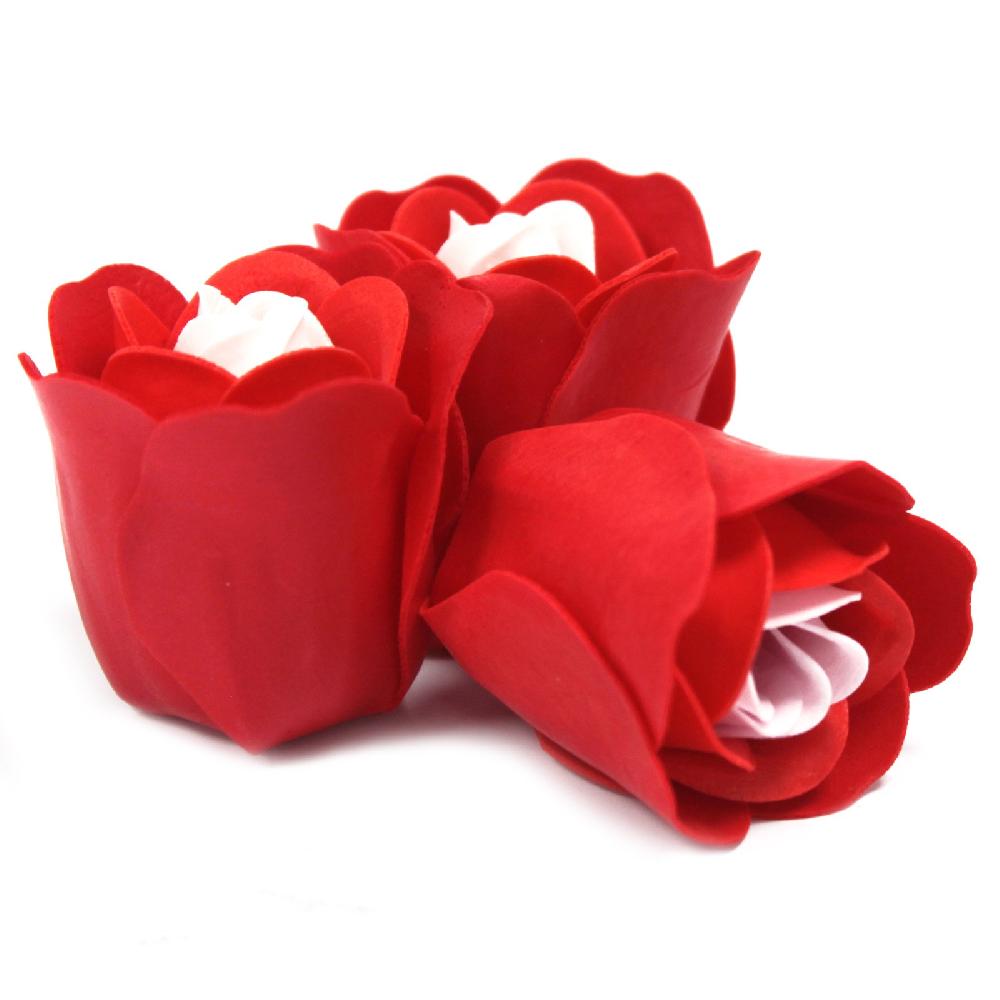 Ancient Wisdom 6x Set Of 3 Soap Flower Heart Box - Red Roses