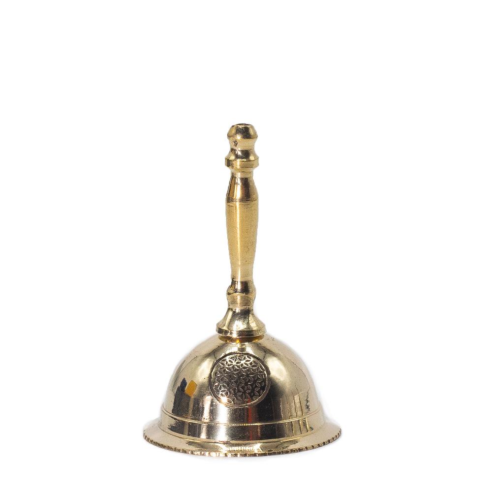 ancient wisdom 6x Small Altar Brass Bell - Flower of Life