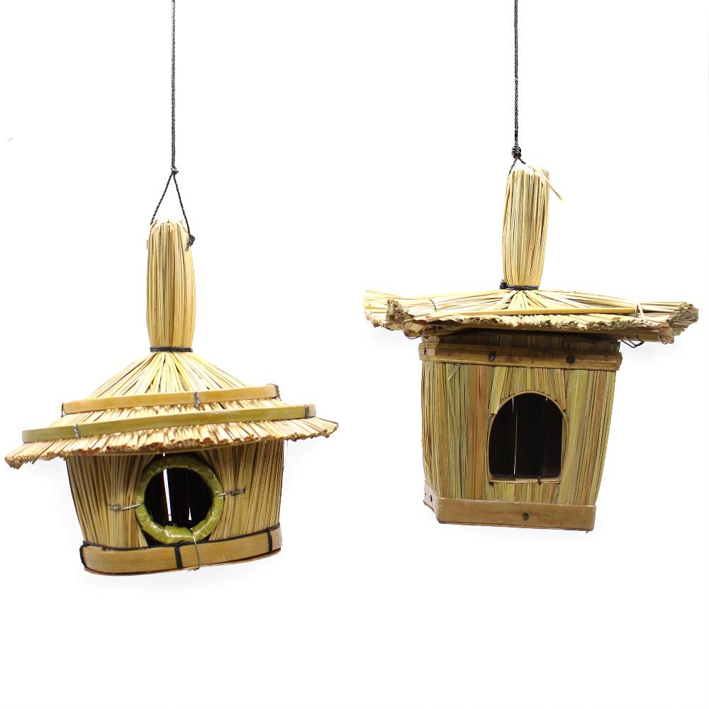 Ancient Wisdom 6x Small Square Seagrass Bird Box 18x13cm