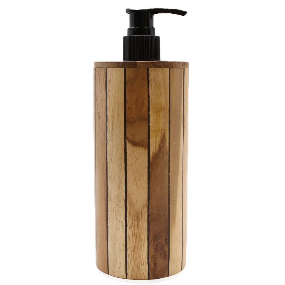 ancient wisdom 6x Teakwood Soap Dispensers Round - 250ml