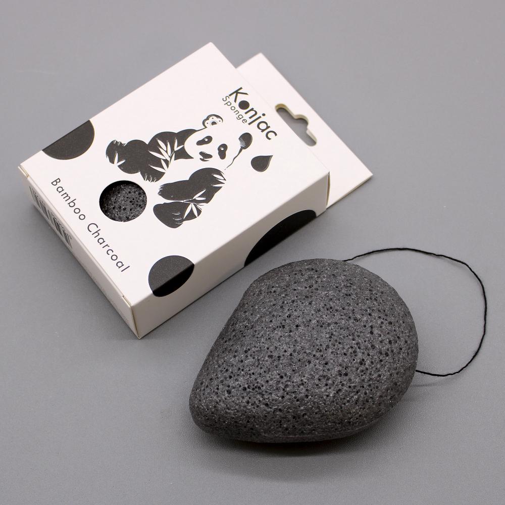Ancient Wisdom 6x Teardrop Konjac Sponge - Bamboo Charcoal - Anti-bacterial