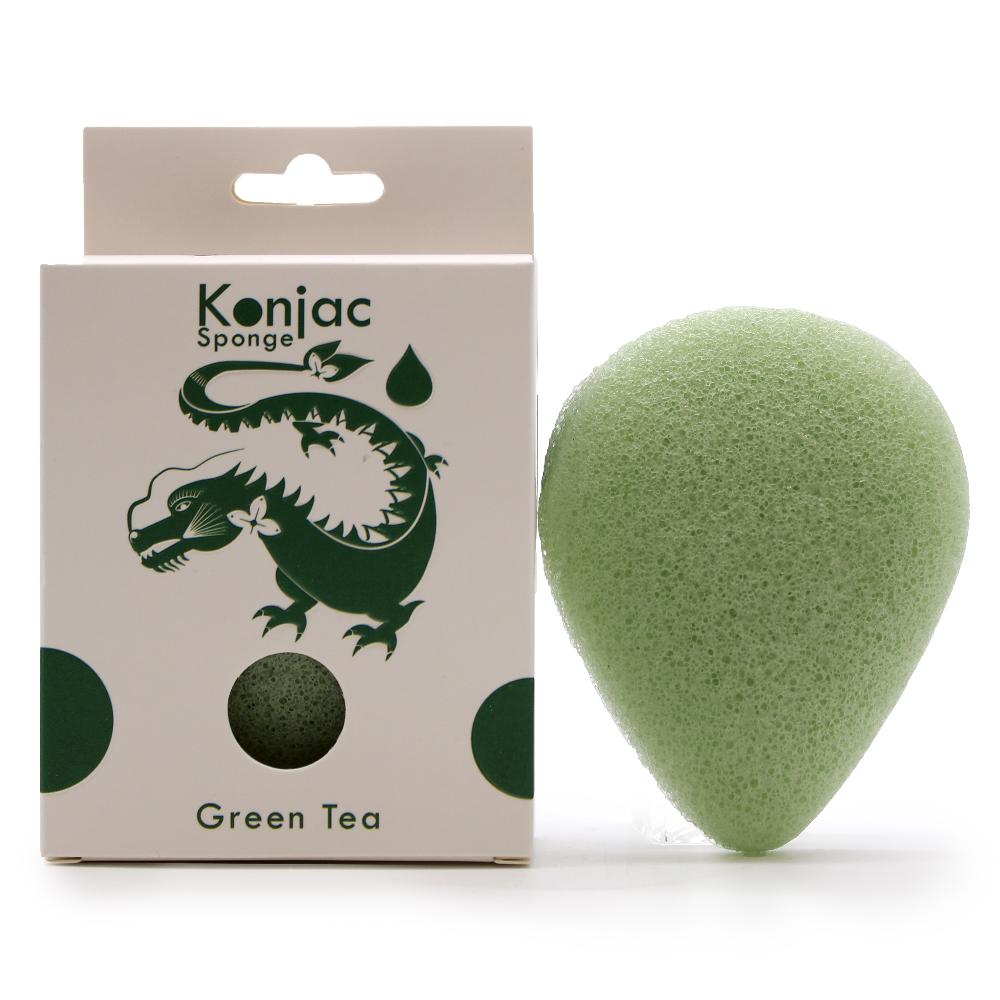 ancient wisdom 6x Teardrop Konjac Sponge - Green Tea - Protective