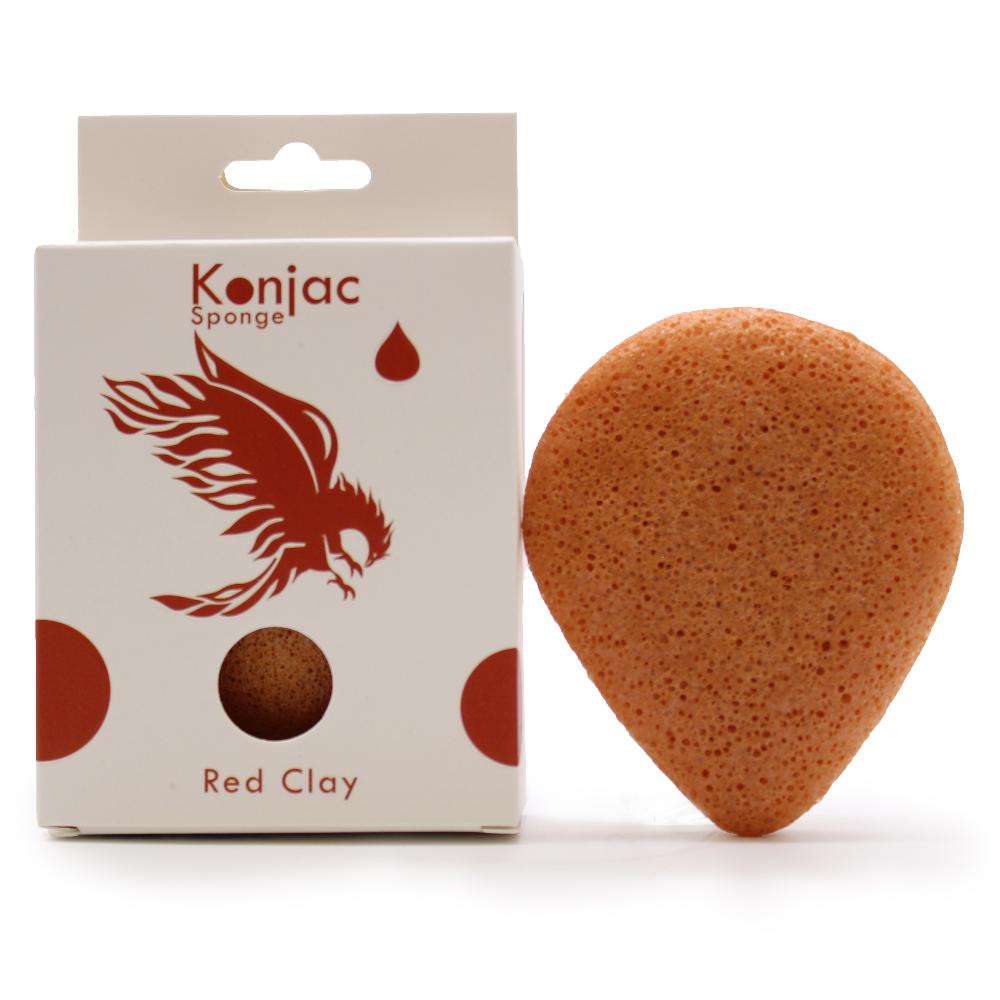ancient wisdom 6x Teardrop Konjac Sponge - Red Clay - Rejuvenating