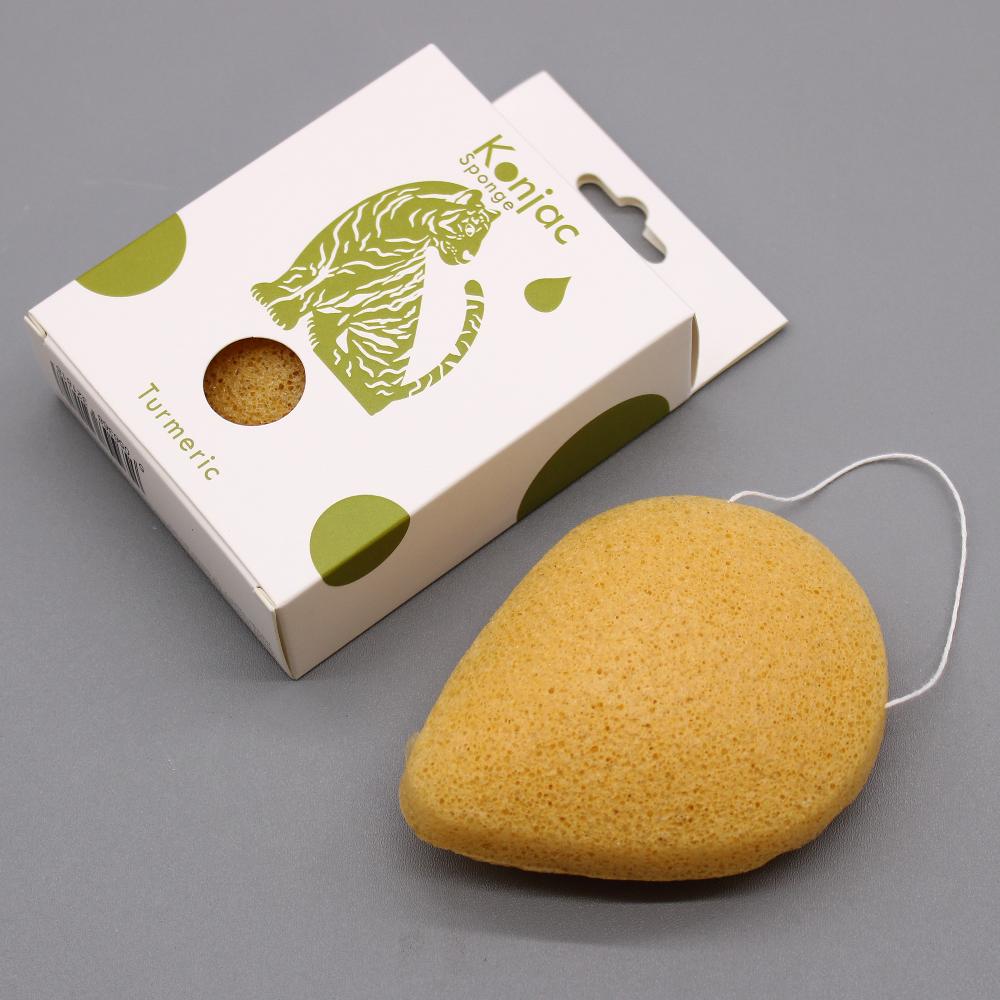 Ancient Wisdom 6x Teardrop Konjac Sponge - Turmeric - Anti-wrinkle