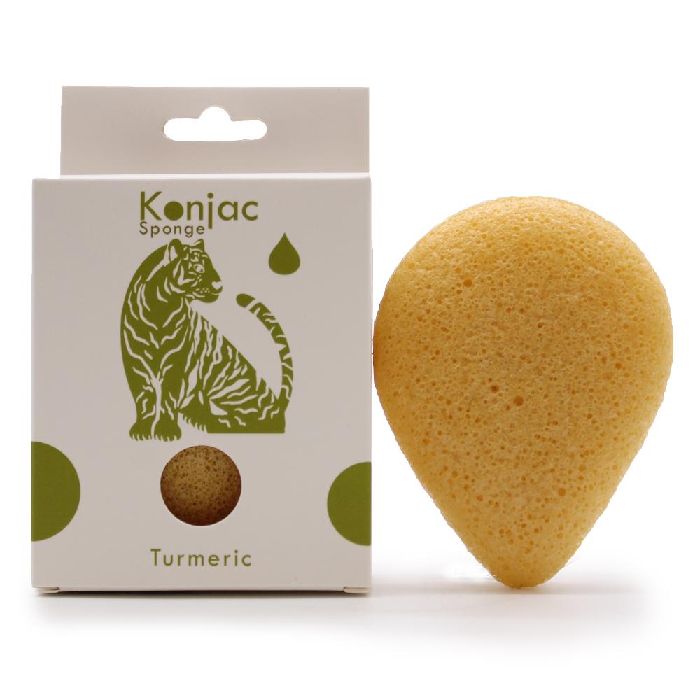 ancient wisdom 6x Teardrop Konjac Sponge - Turmeric - Anti-wrinkle