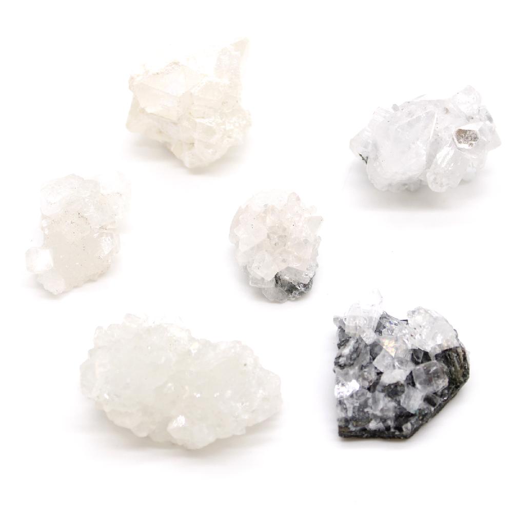 ancient wisdom 6x White Appophyllite Clusters 20-30mm