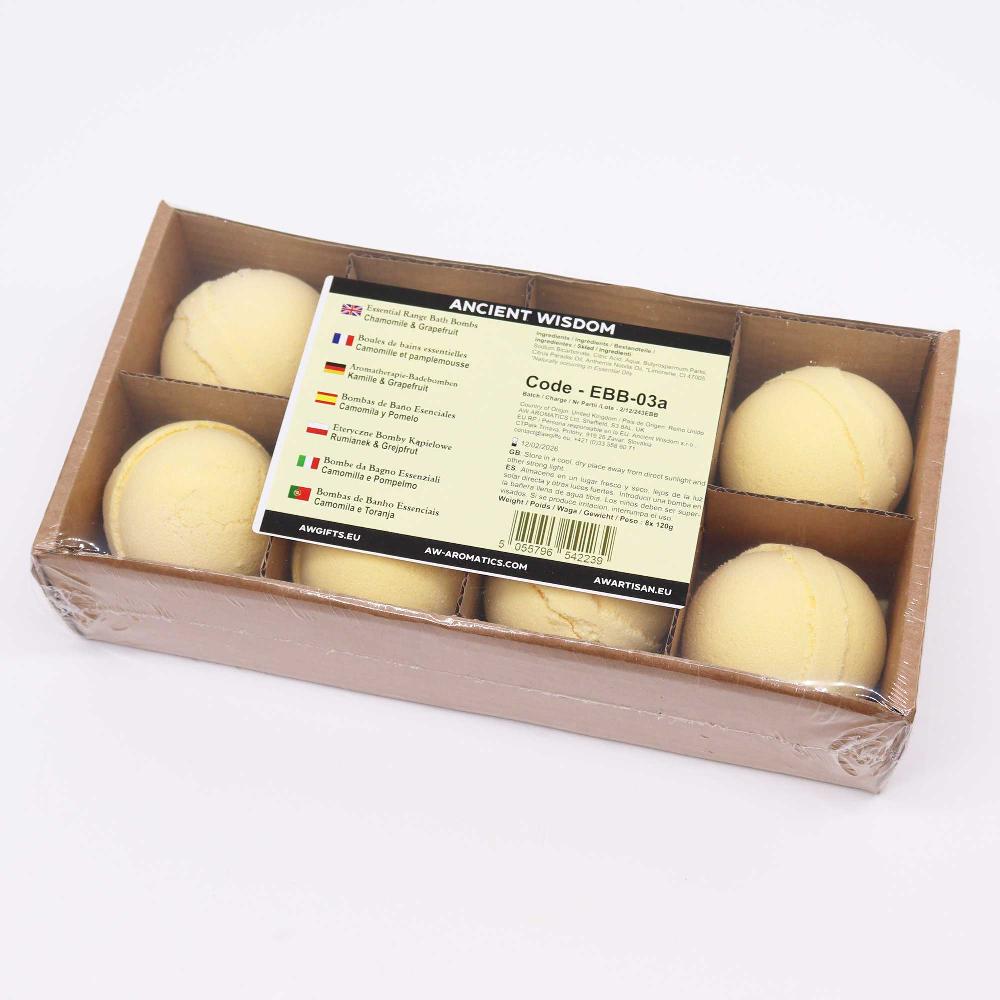 Ancient Wisdom 8x Essential Oil Bath Bomb - Chamomile & Grapefruit