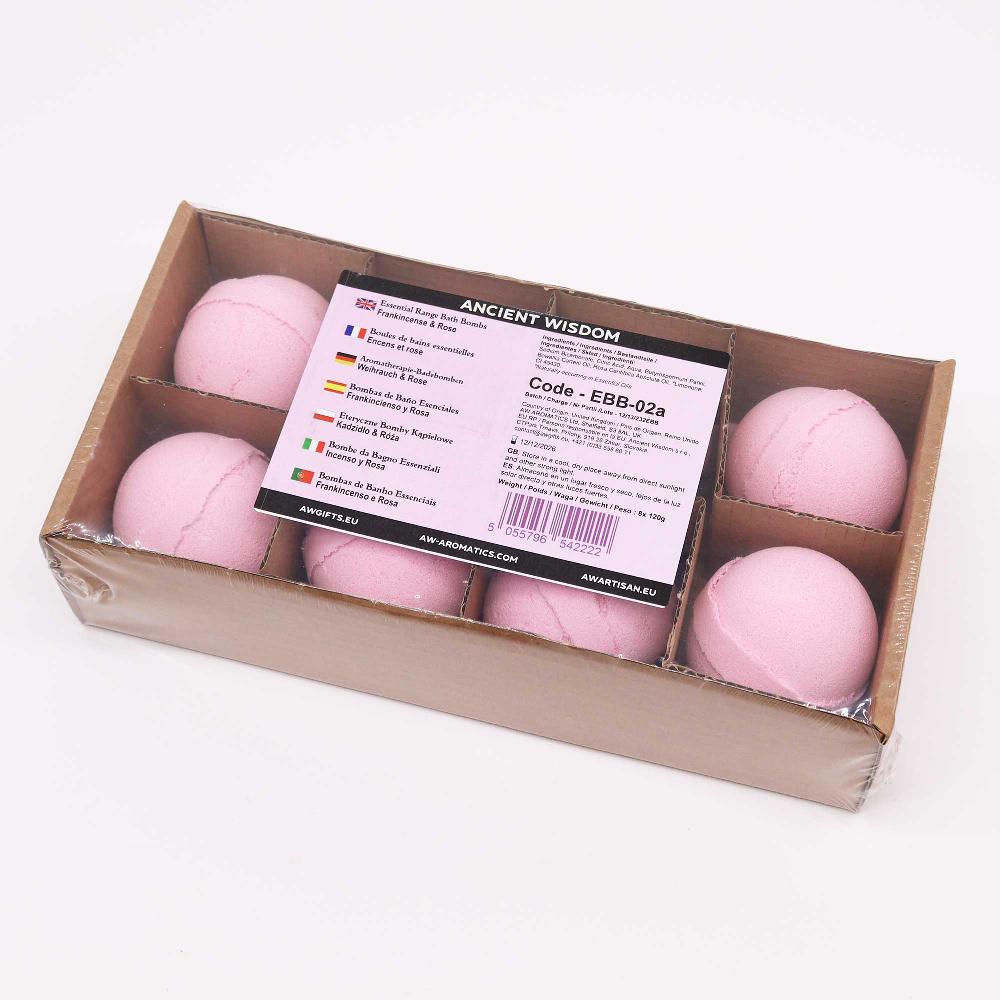 Ancient Wisdom 8x Essential Oil Bath Bomb - Frankincense & Rose