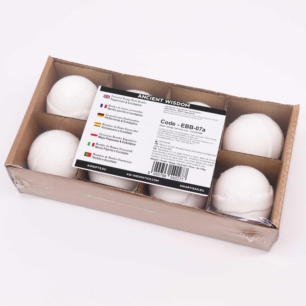 Ancient Wisdom 8x Essential Oil Bath Bomb - Peppermint & Eucalyptus