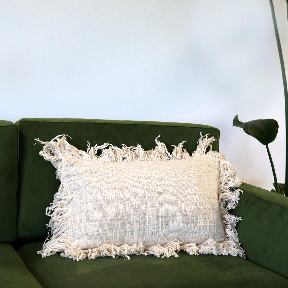 ancient wisdom 8x Linen Cushion Covers with Inner - with fringe 30x50cm