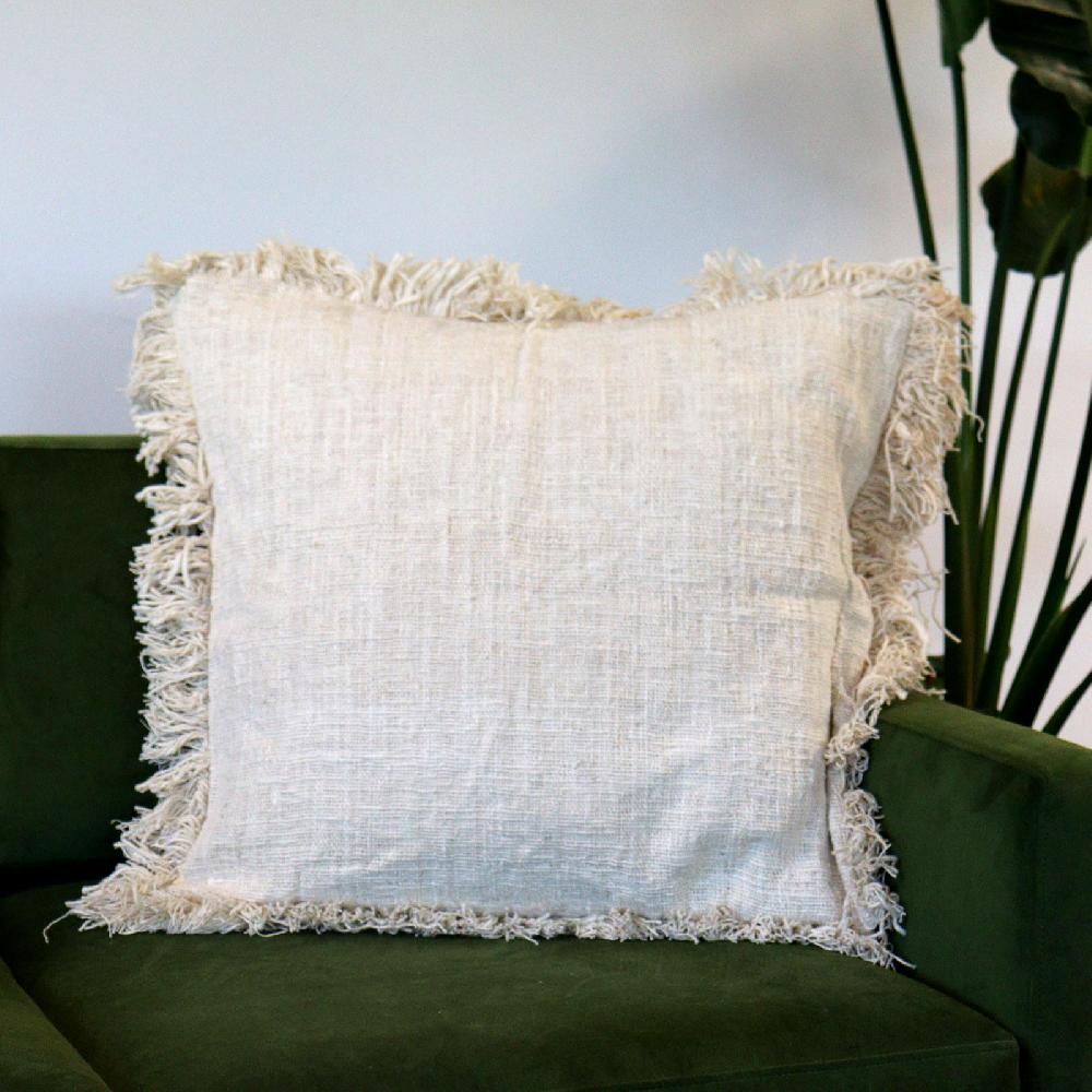 ancient wisdom 8x Linen Cushion Covers with Inner - with fringe 60x60cm