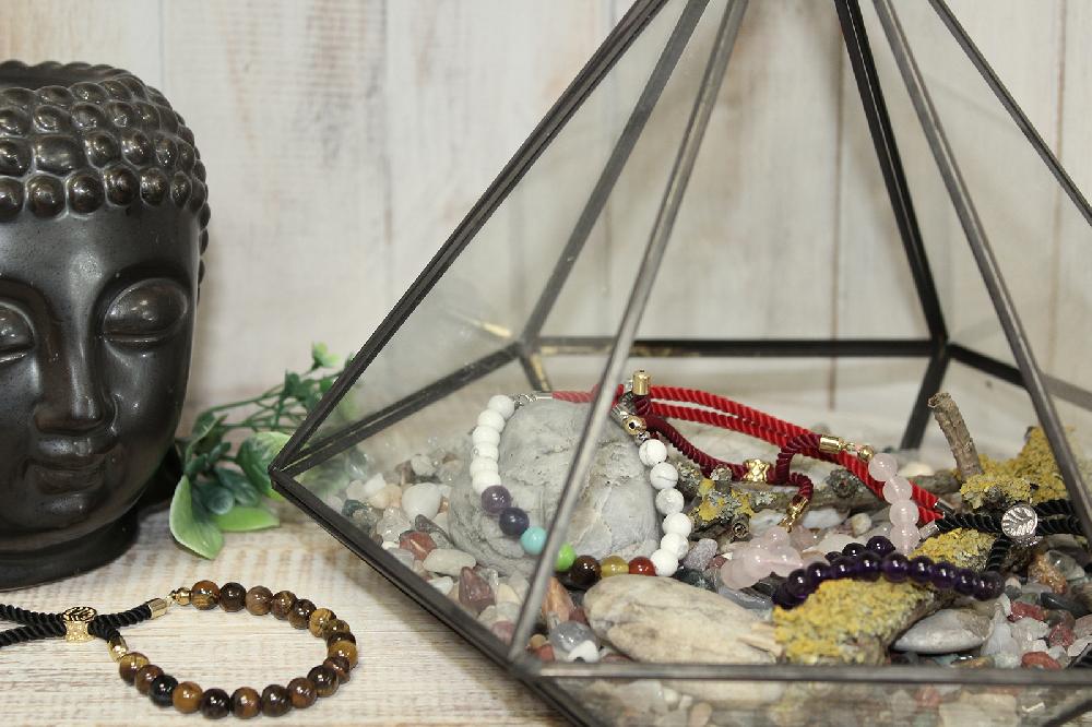 Ancient Wisdom 925 Silver Plated Gemstone Charcoal String Bracelet - Dalmatian Jasper