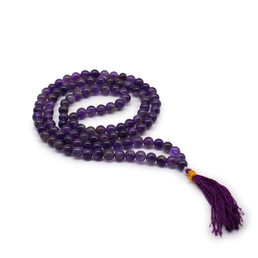 ancient wisdom 108 Bead Mala - Amethyst