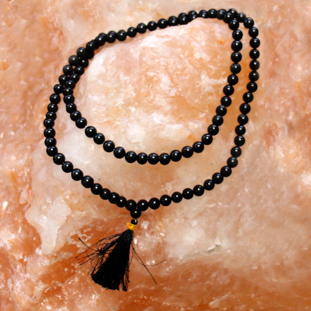 Ancient Wisdom 108 Bead Mala - Black Agate