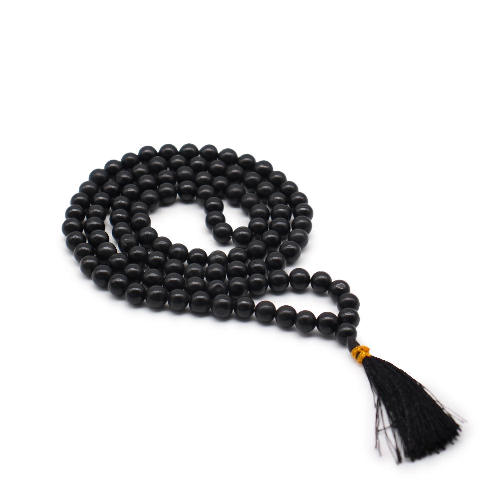 ancient wisdom 108 Bead Mala - Black Agate